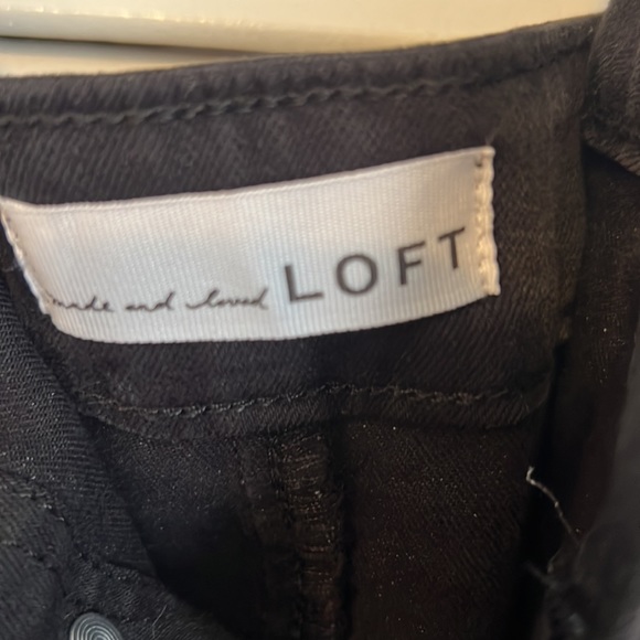 Loft Black soft denim button down A line skirt - Picture 3 of 6